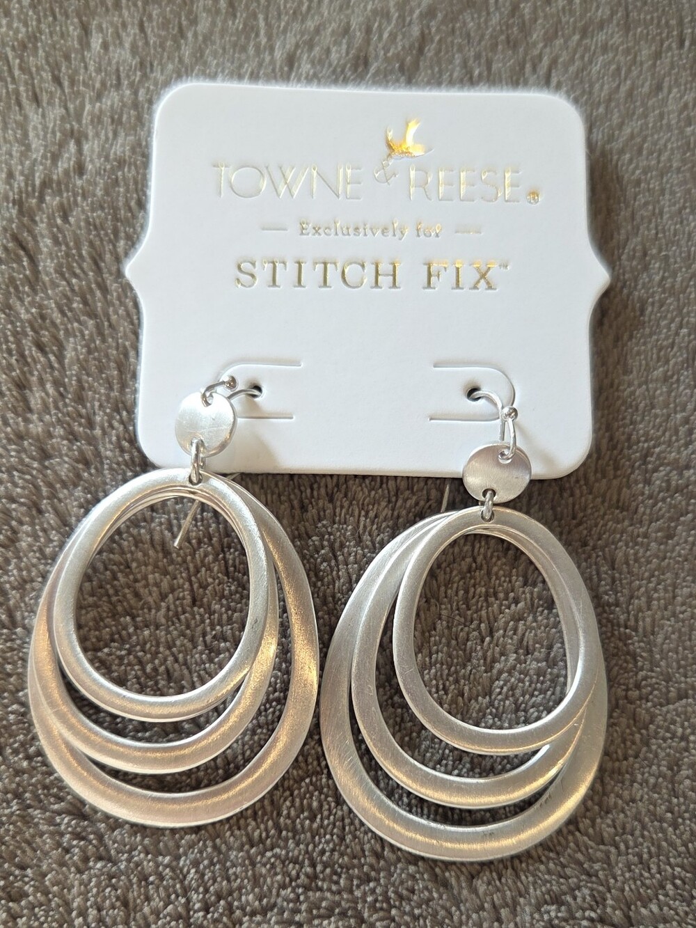 Towne & Reese Silver Layered Open-Hoop Dangle Earrings